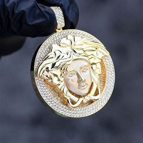 silver versace chain|14k gold versace pendant.